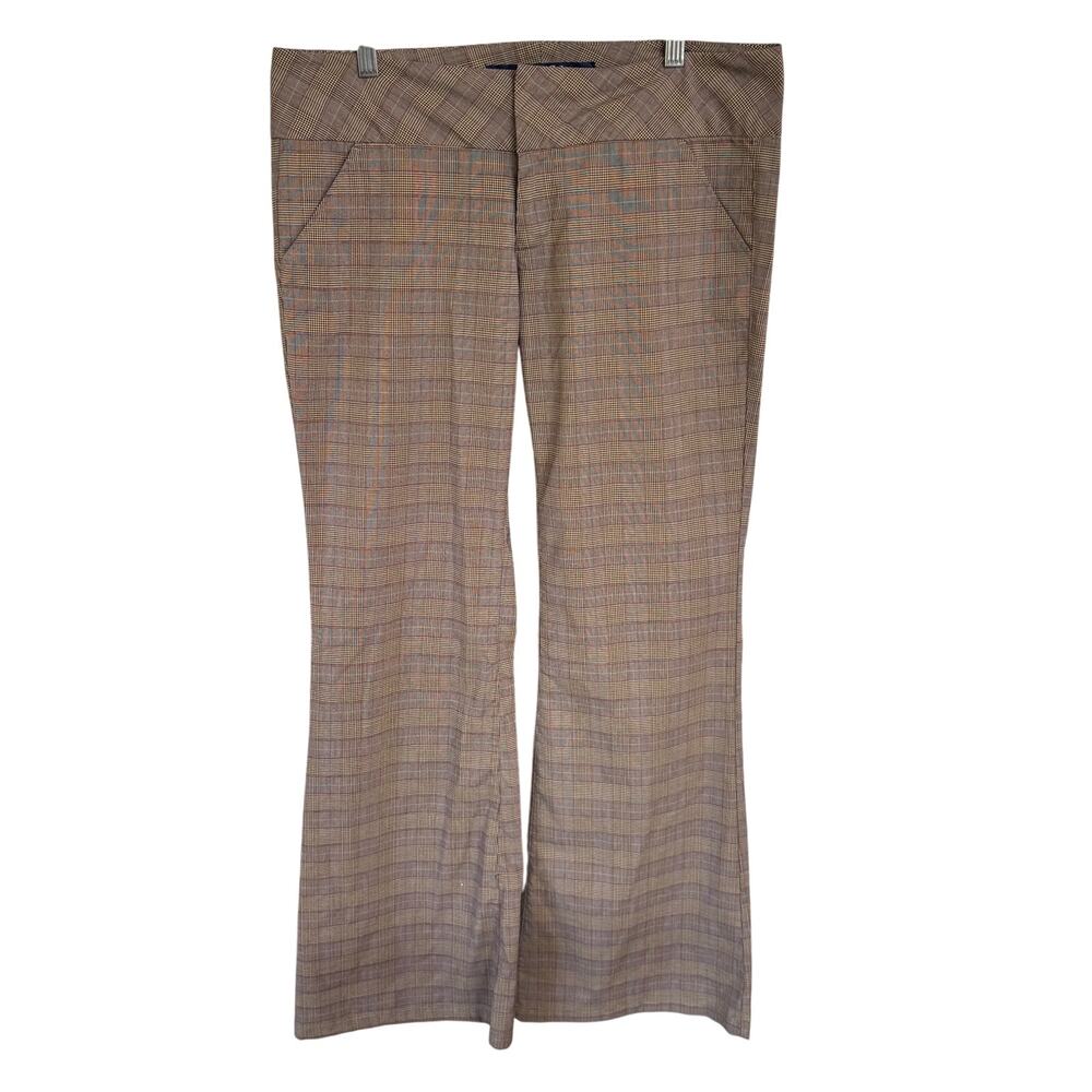 Y2K Plaid Low Rise Flare Leg Pants Career 2000s Office Siren Indie Sleeze Bratz